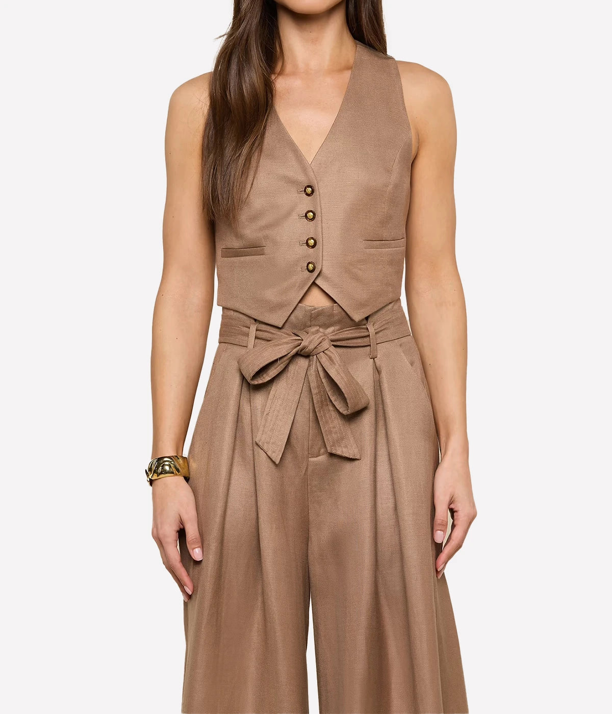 Jianna Short Vest in Barley