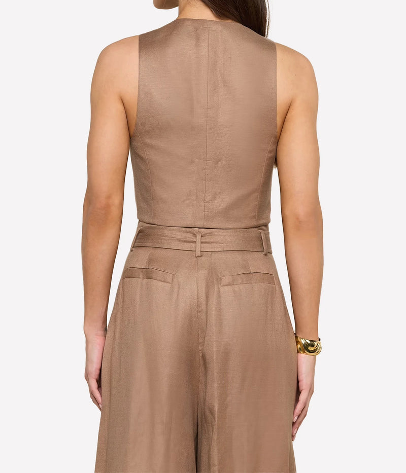 Jianna Short Vest in Barley