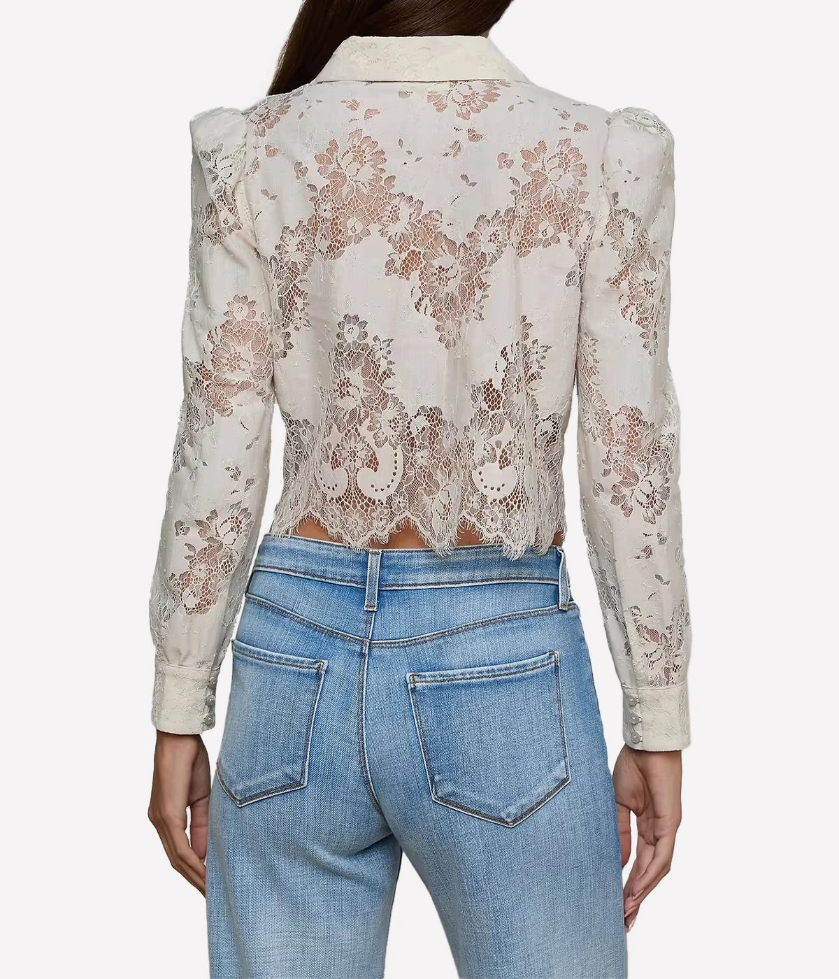Anita Lace Button Up in Champagne