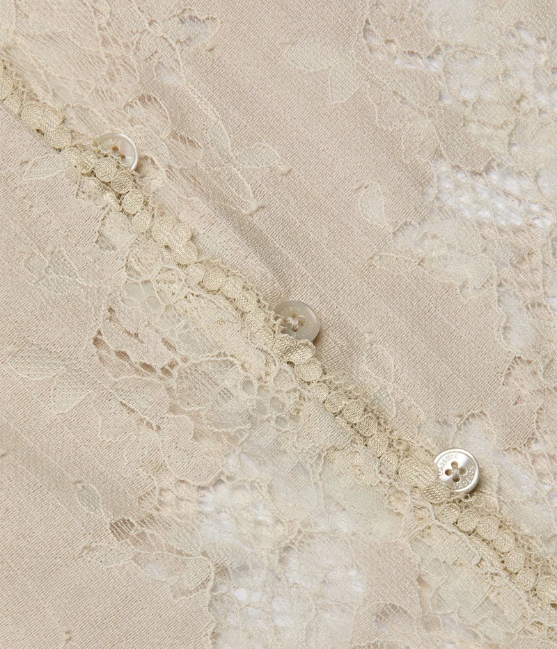 Anita Lace Button Up In Champagne