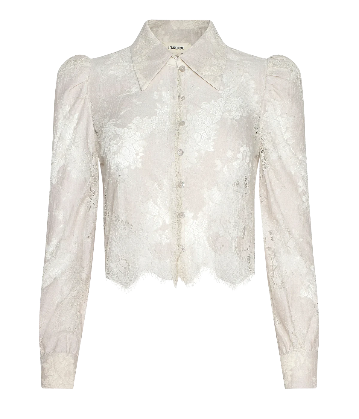 Anita Lace Button Up in Champagne