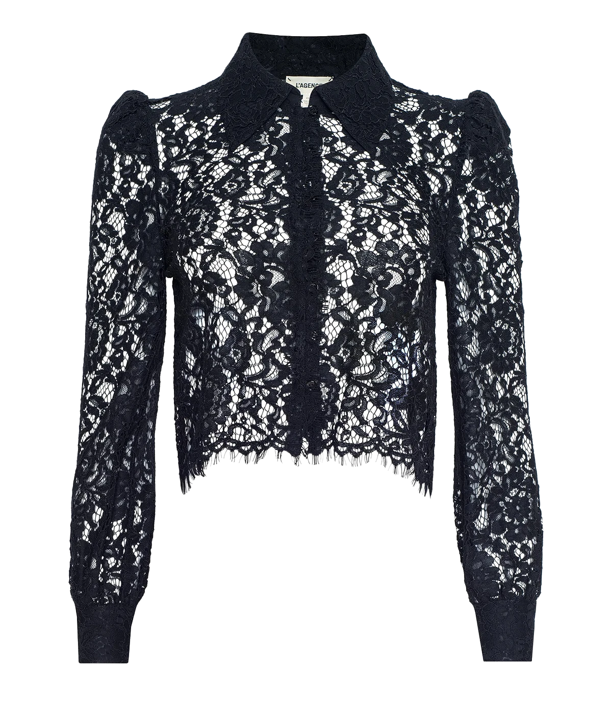Anita Lace Button Up In Black