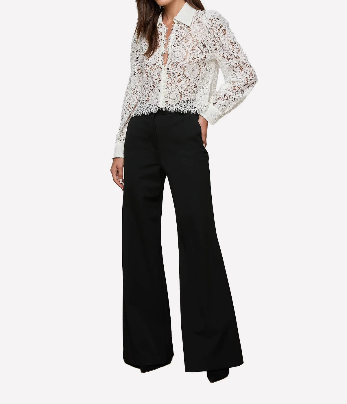 Anita Lace Button Up In Ivory