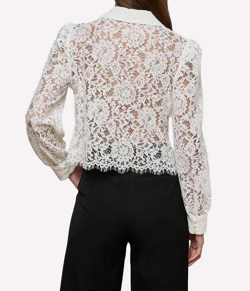 Anita Lace Button Up In Ivory
