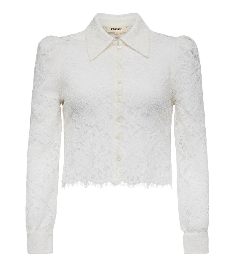 Anita Lace Button Up In Ivory