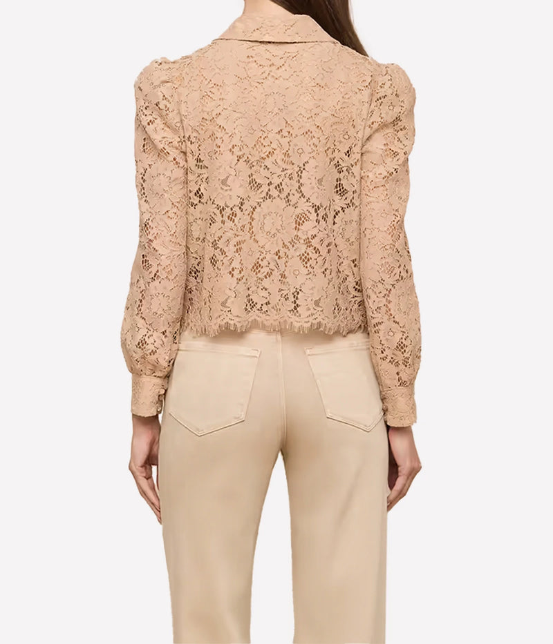 Anita Lace Button Up In Cappuccino