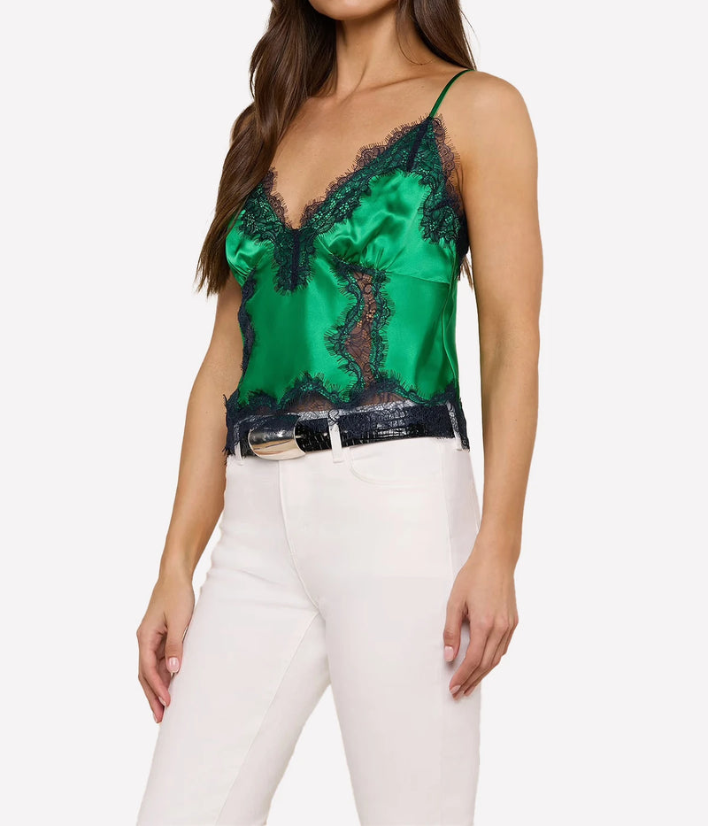 Kimber Lace Insert Cami in Island Green Midnight