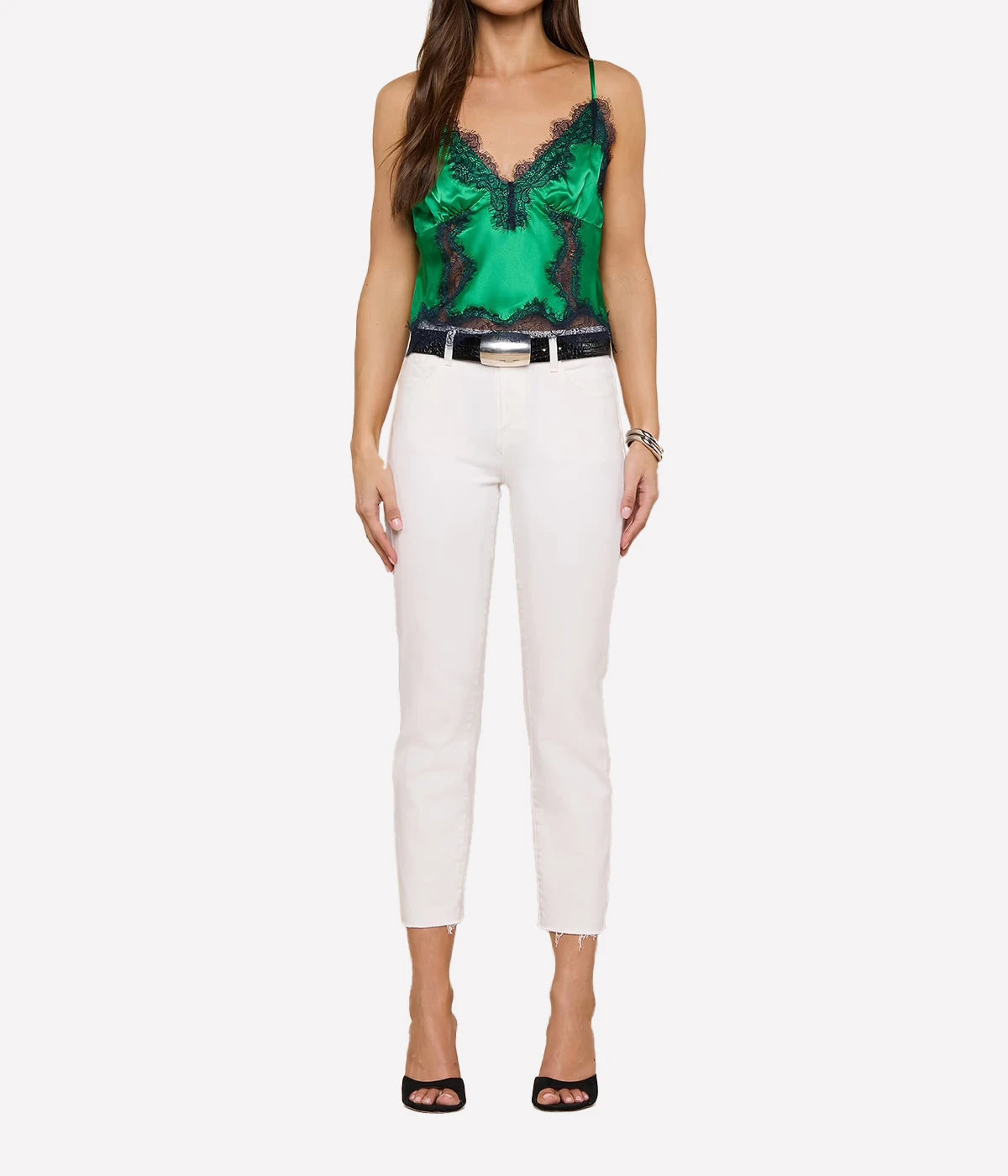 Kimber Lace Insert Cami in Island Green Midnight