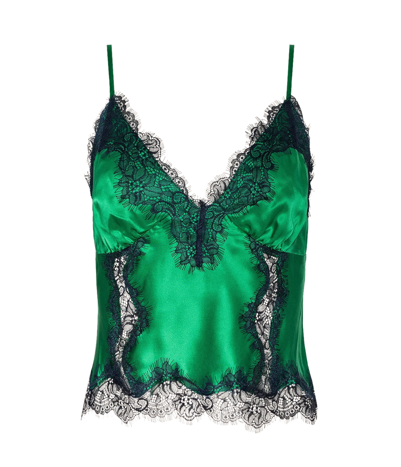 Kimber Lace Insert Cami in Island Green Midnight