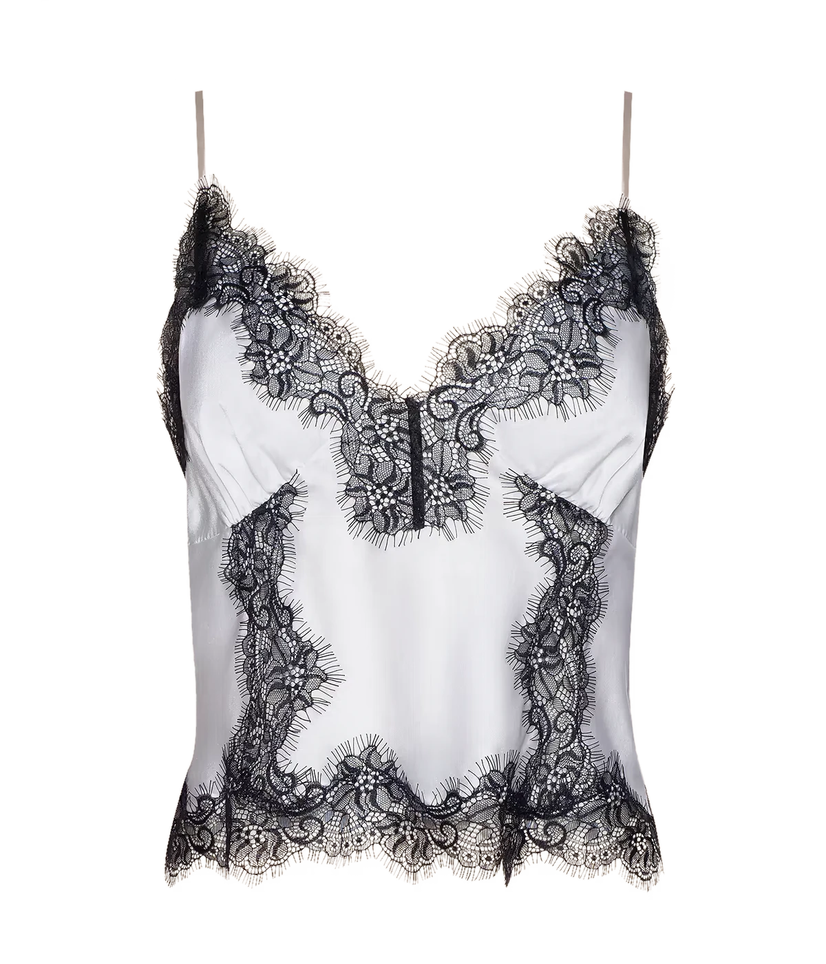 Kimber Lace Insert Cami in White Black