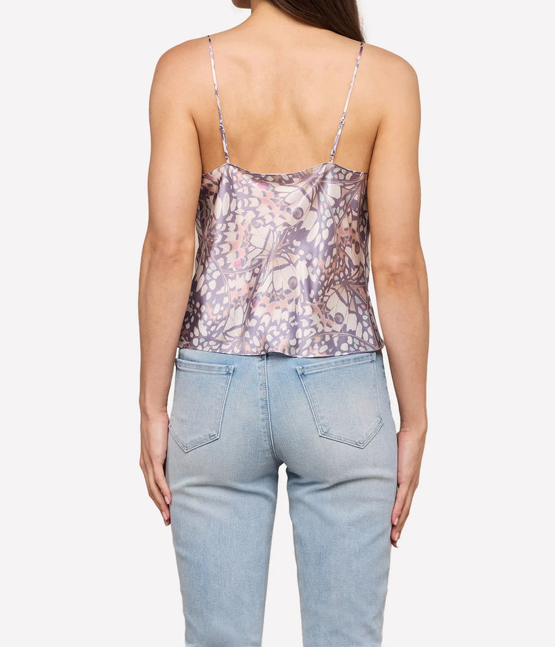 Calista Cowl Neck Cami In Multi Small Butterfly Wing