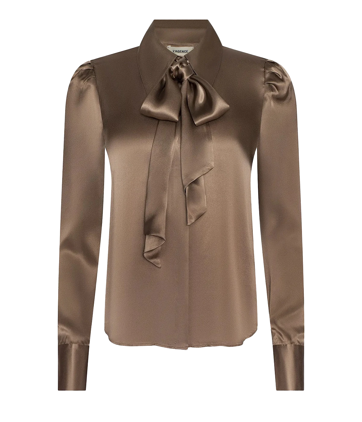 Honey Tie Neck Blouse In Portabella