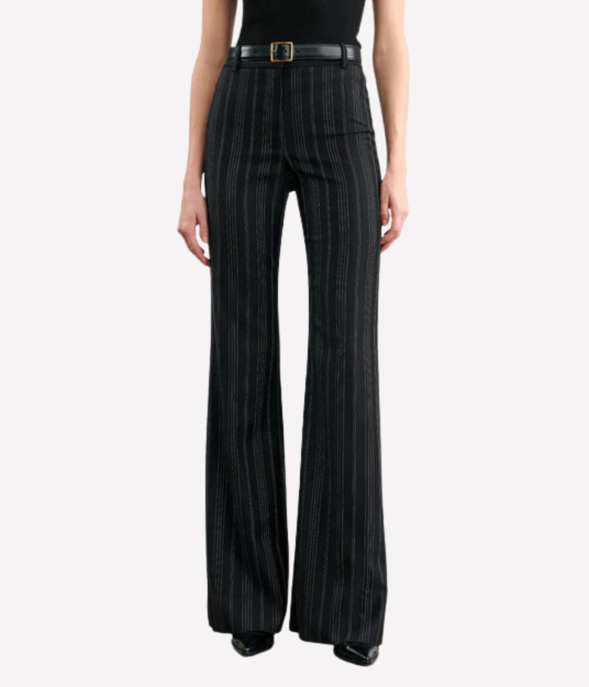 Effy Pant in Black Pinstripe