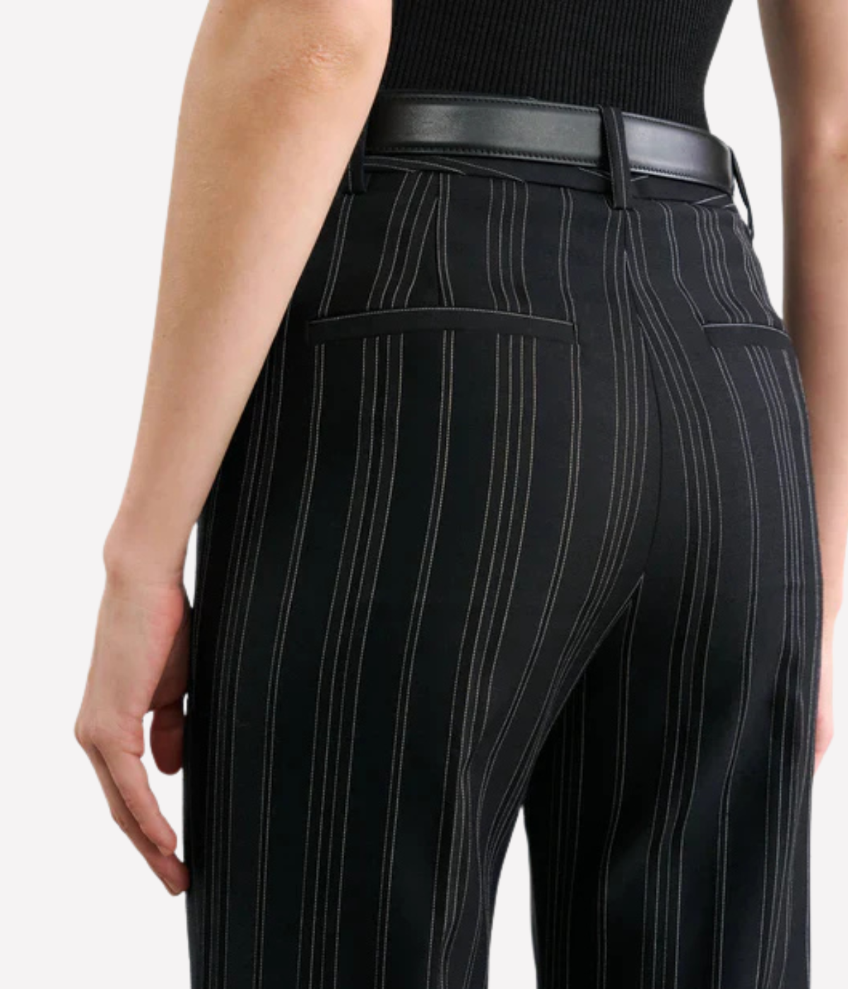 Effy Pant in Black Pinstripe