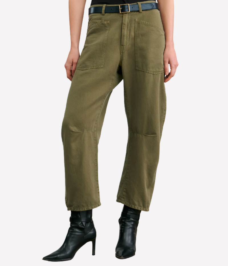 Shon Linen Pant in Olive Green