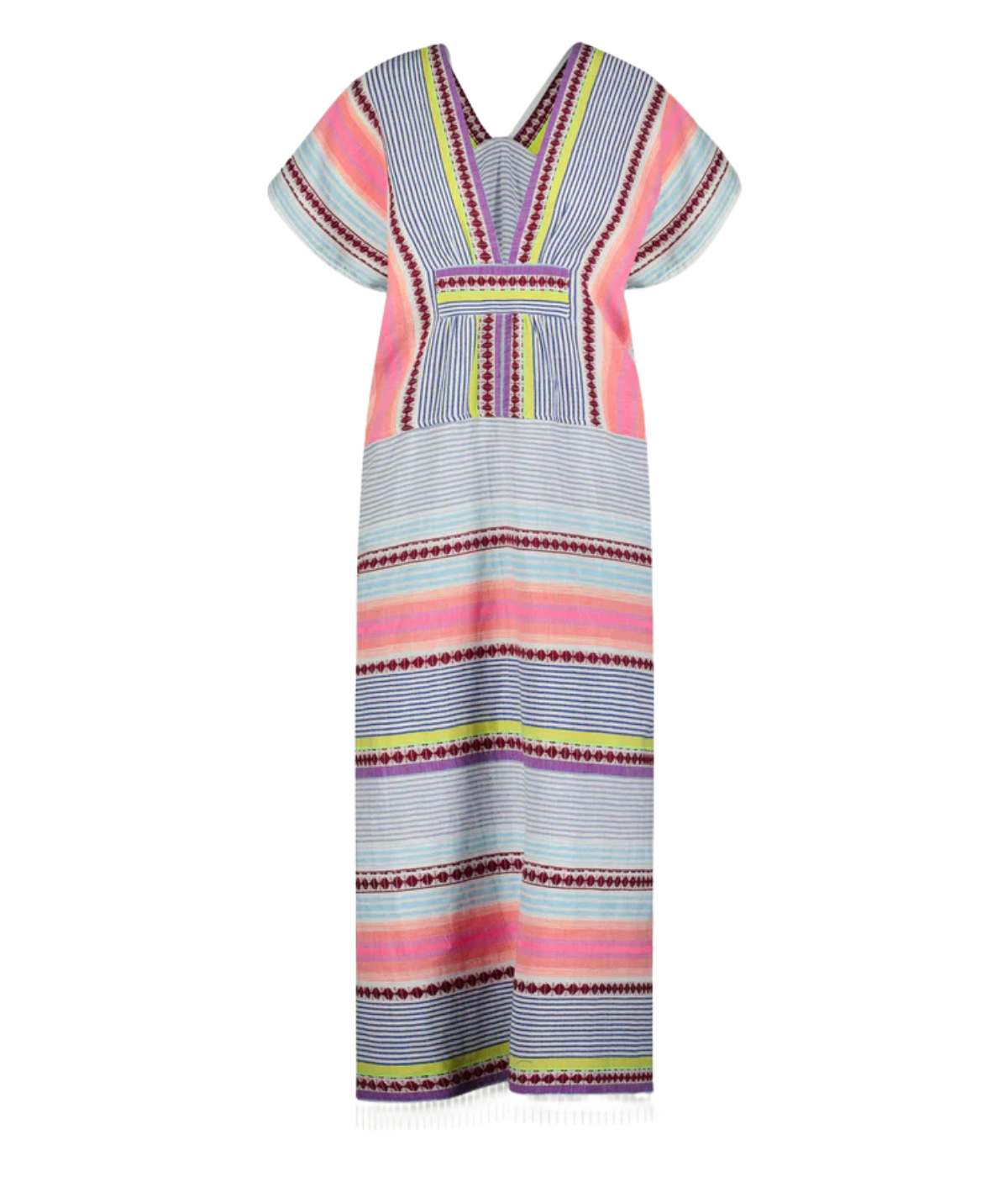 Gasira V Neck Caftan in Cirq Citrus