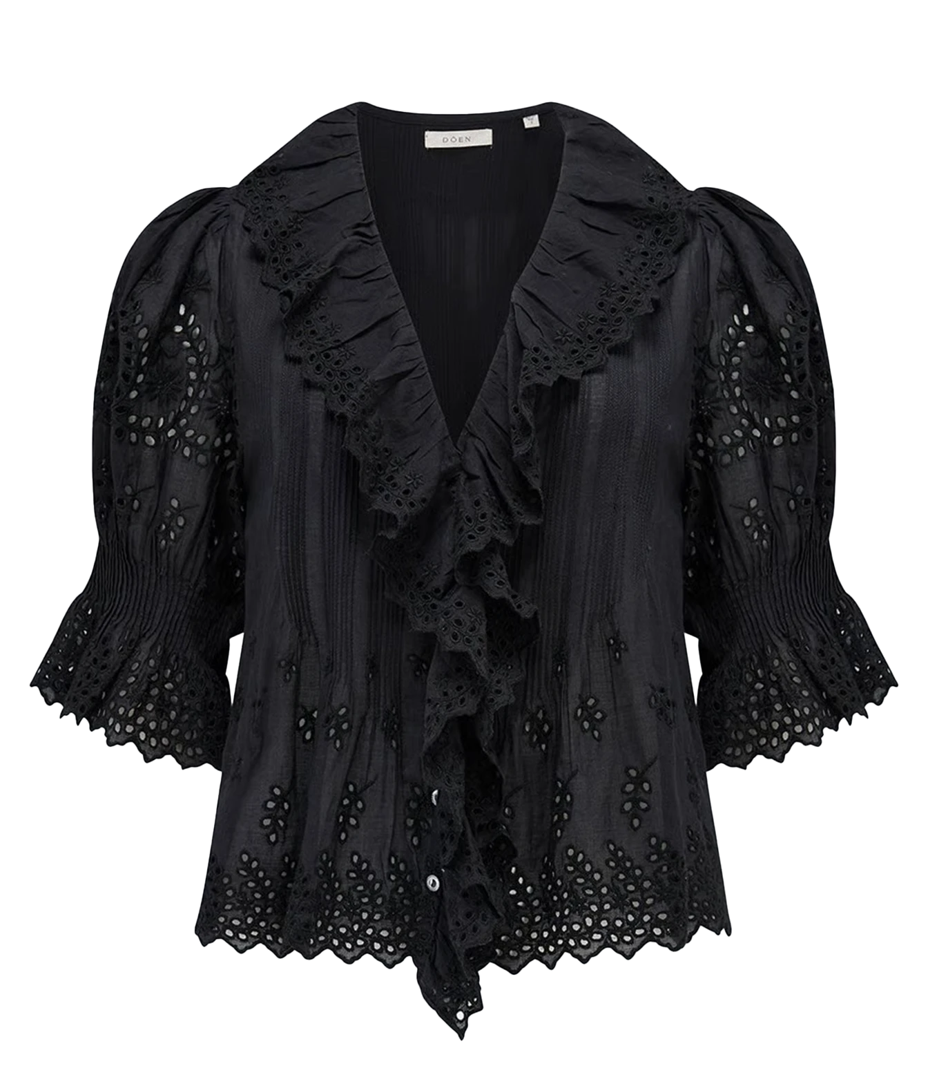 Henri Top In Black Eyelet
