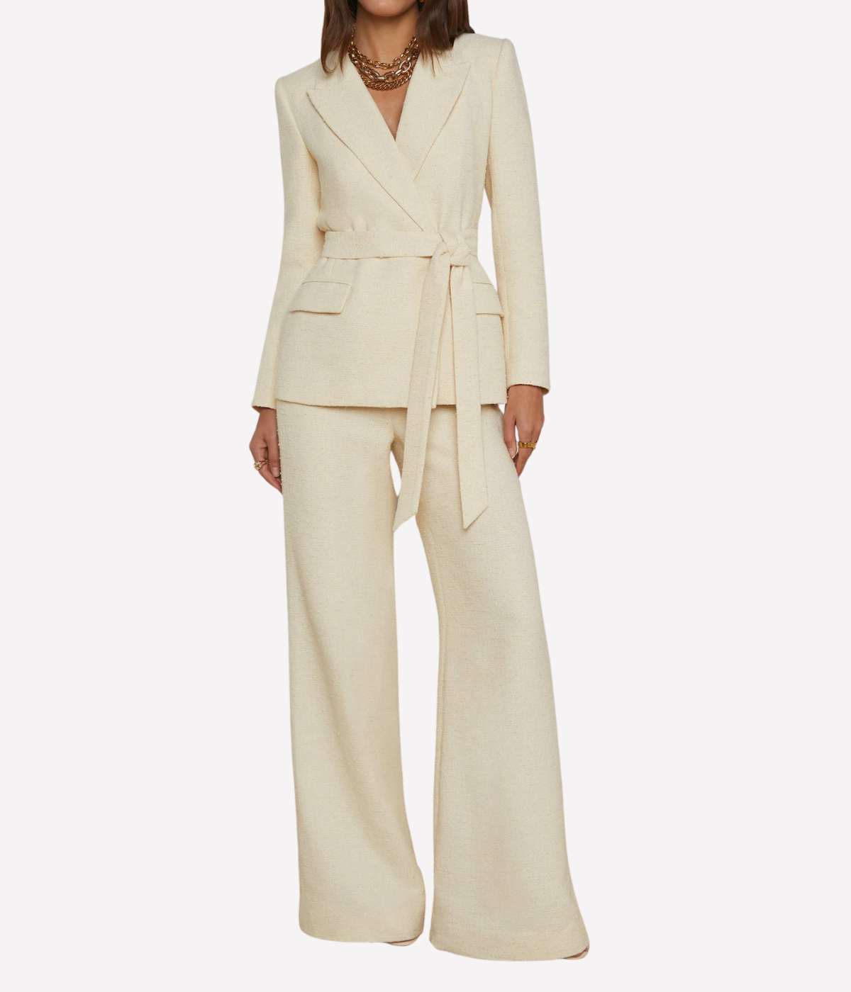 Pilar Wide Leg Pant in Light Pearl