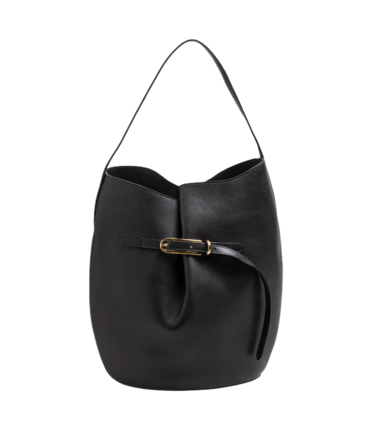 Belted Bucket Bag Large in black