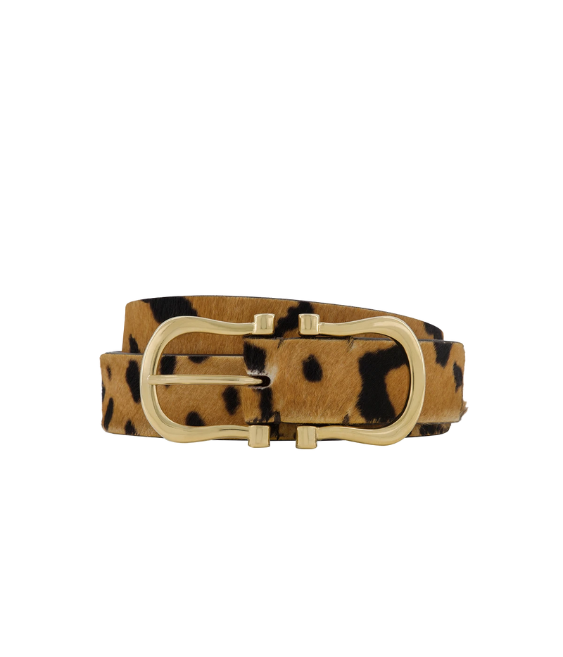 Baby Gold Nicky X Belt in Leopard