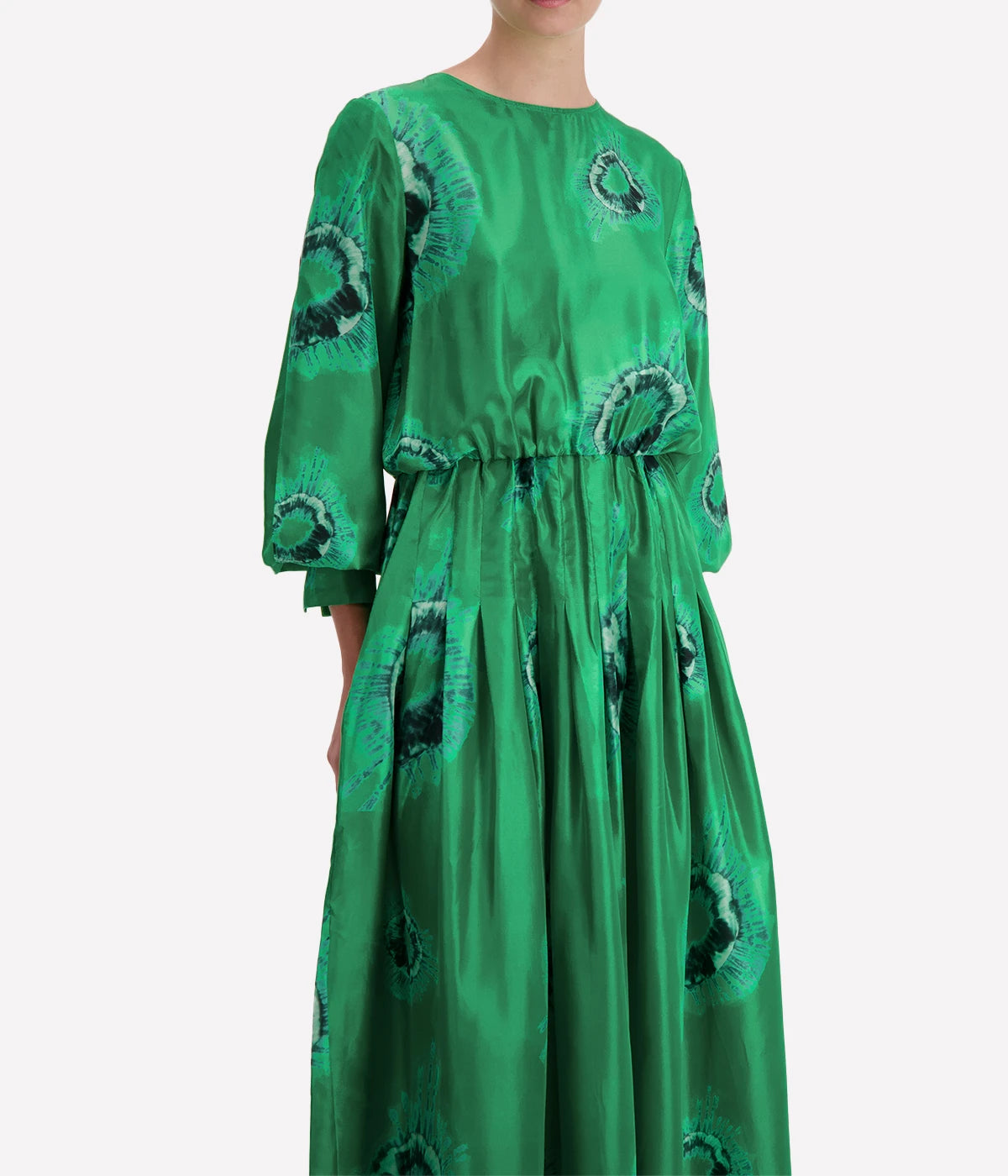 Santarcangelo Long Dress in Mint Pattern