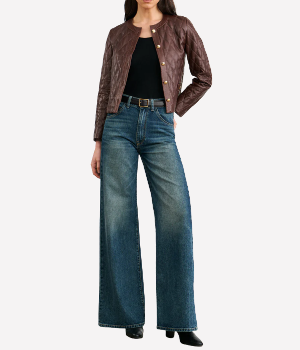 Amy Leather Jacket in BORDEAUX