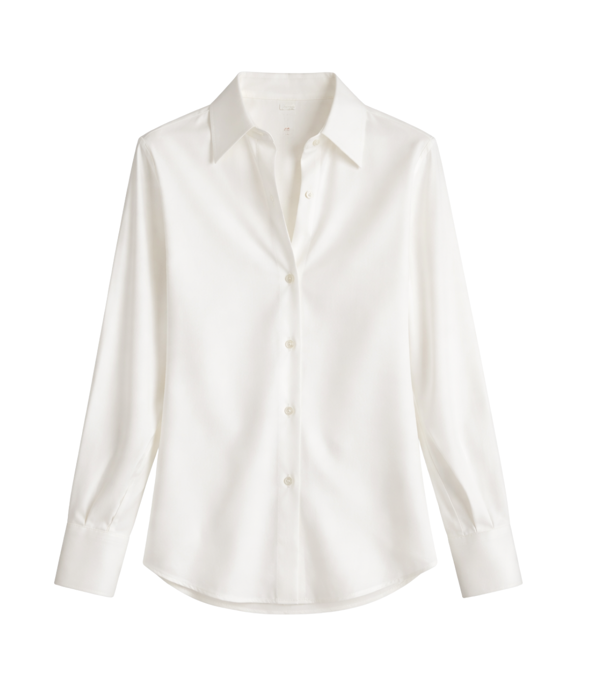 L/S Button Down Silk Blouse in Off White