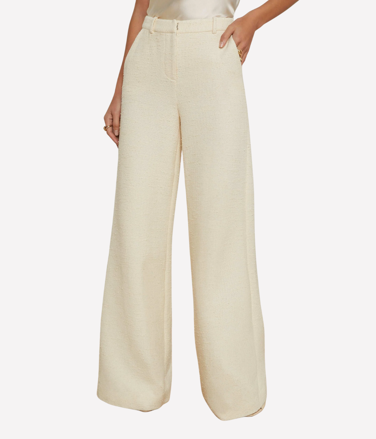 Pilar Wide Leg Pant in Light Pearl