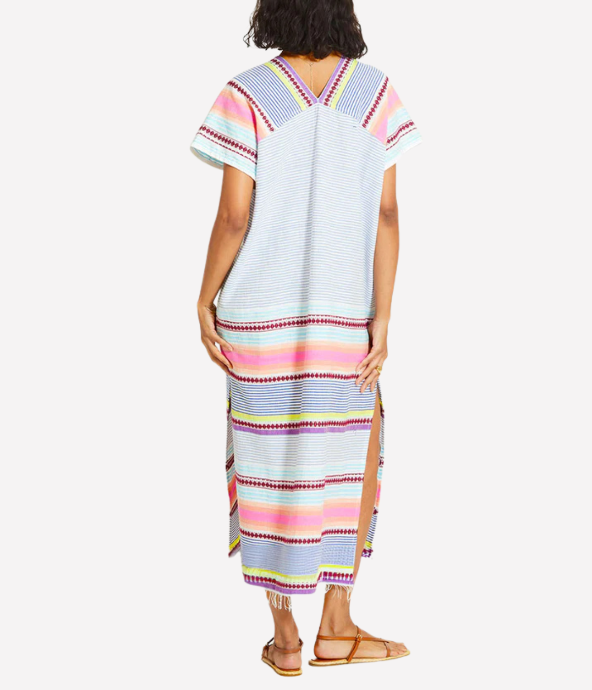 Gasira V Neck Caftan in Cirq Citrus
