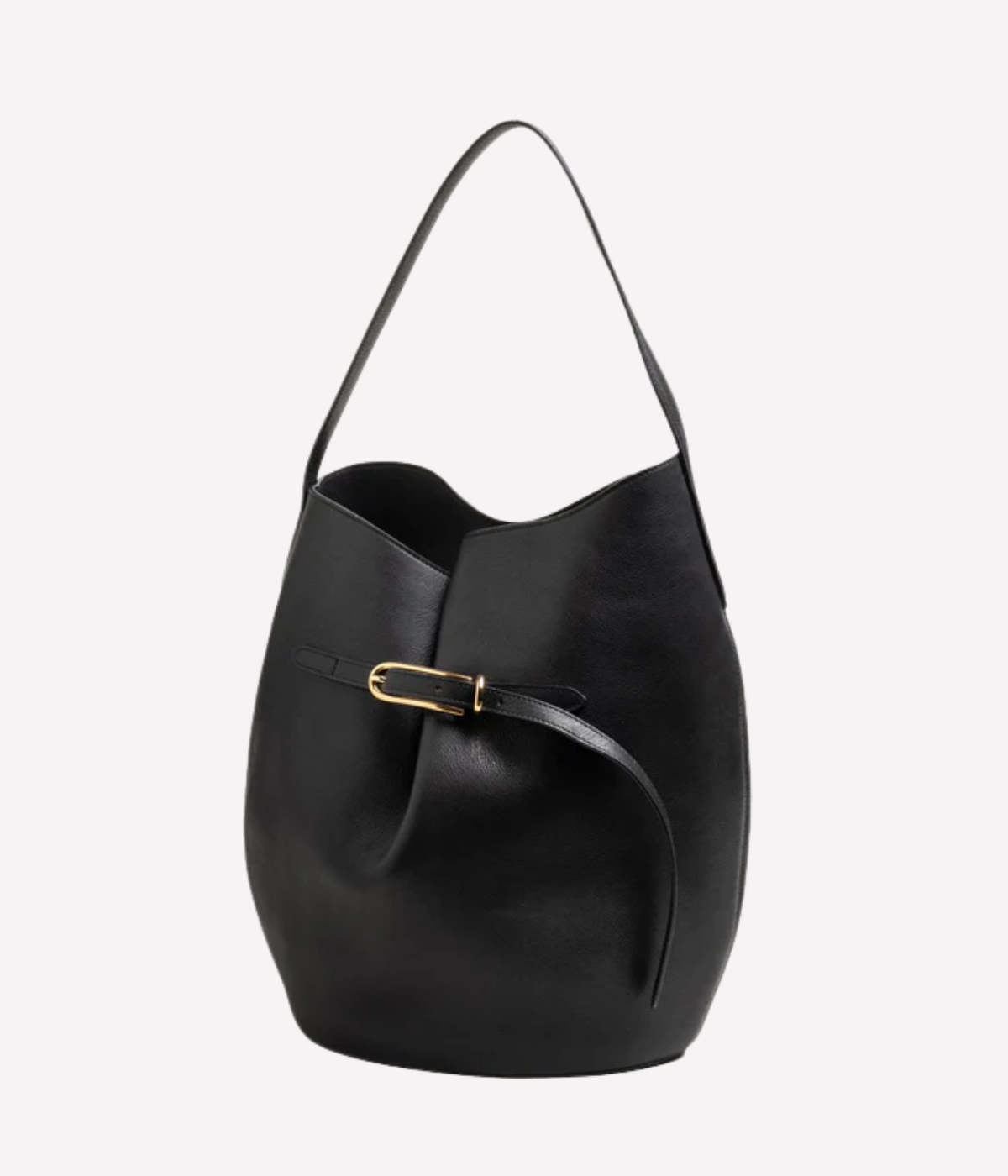 Belted Bucket Bag Large in black