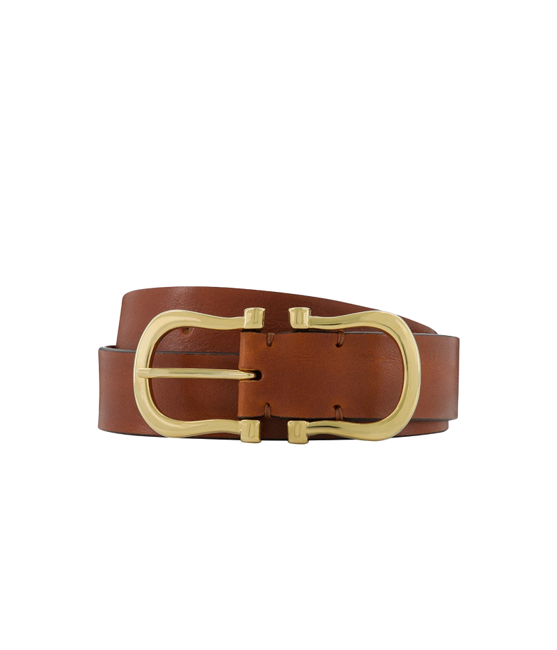 Baby Gold Nicky X Belt in Tan