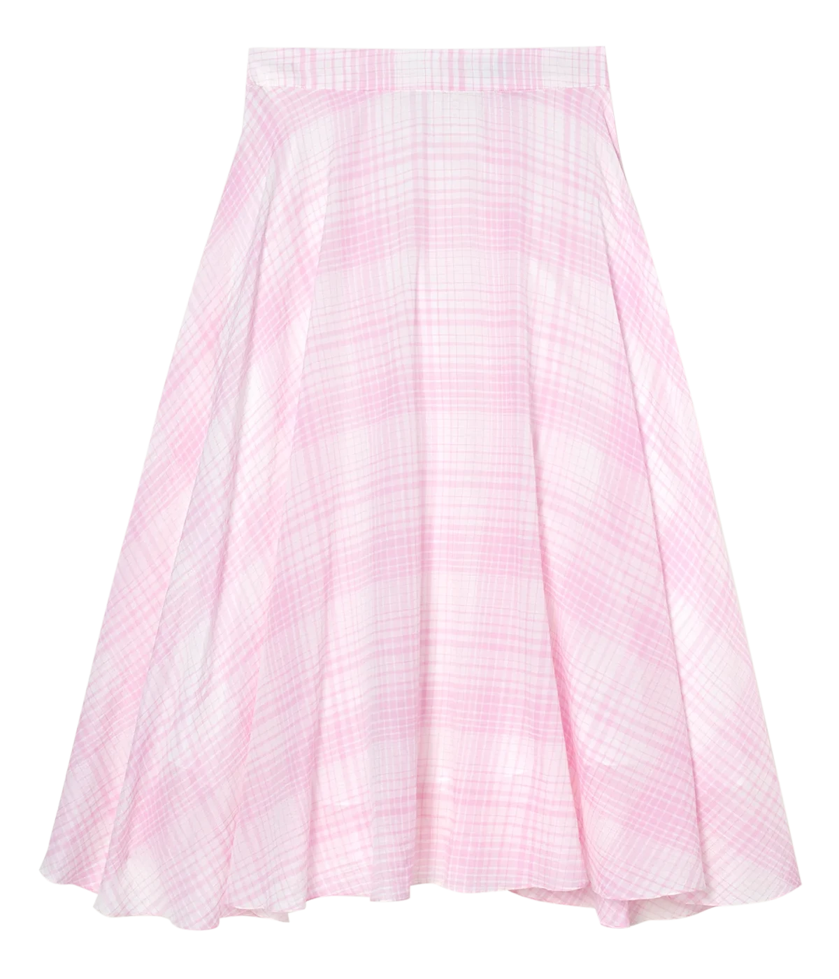 Woven Cotton Silk Skirt in Orleander Pink