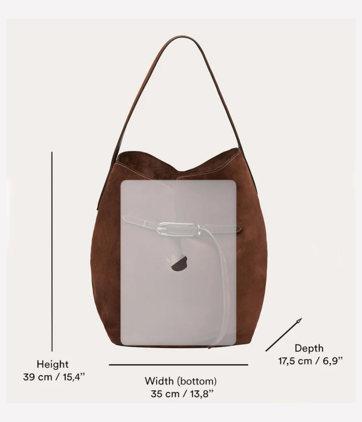 Belted Bucket Bag Large in black
