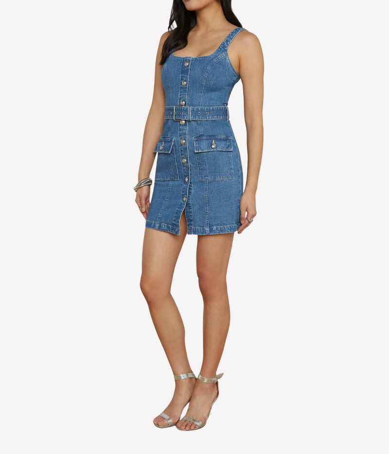 Midy Button Front Tank Dress In Tipton