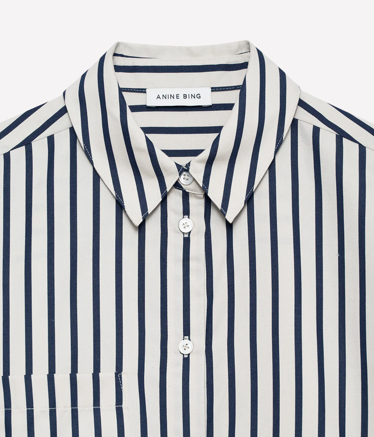 Essie Cropped Shirt in Maritime Stripe