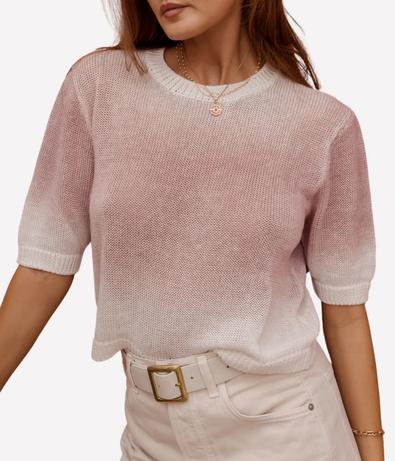close up front on shot of model wearing avant toi short sleeve maglia 