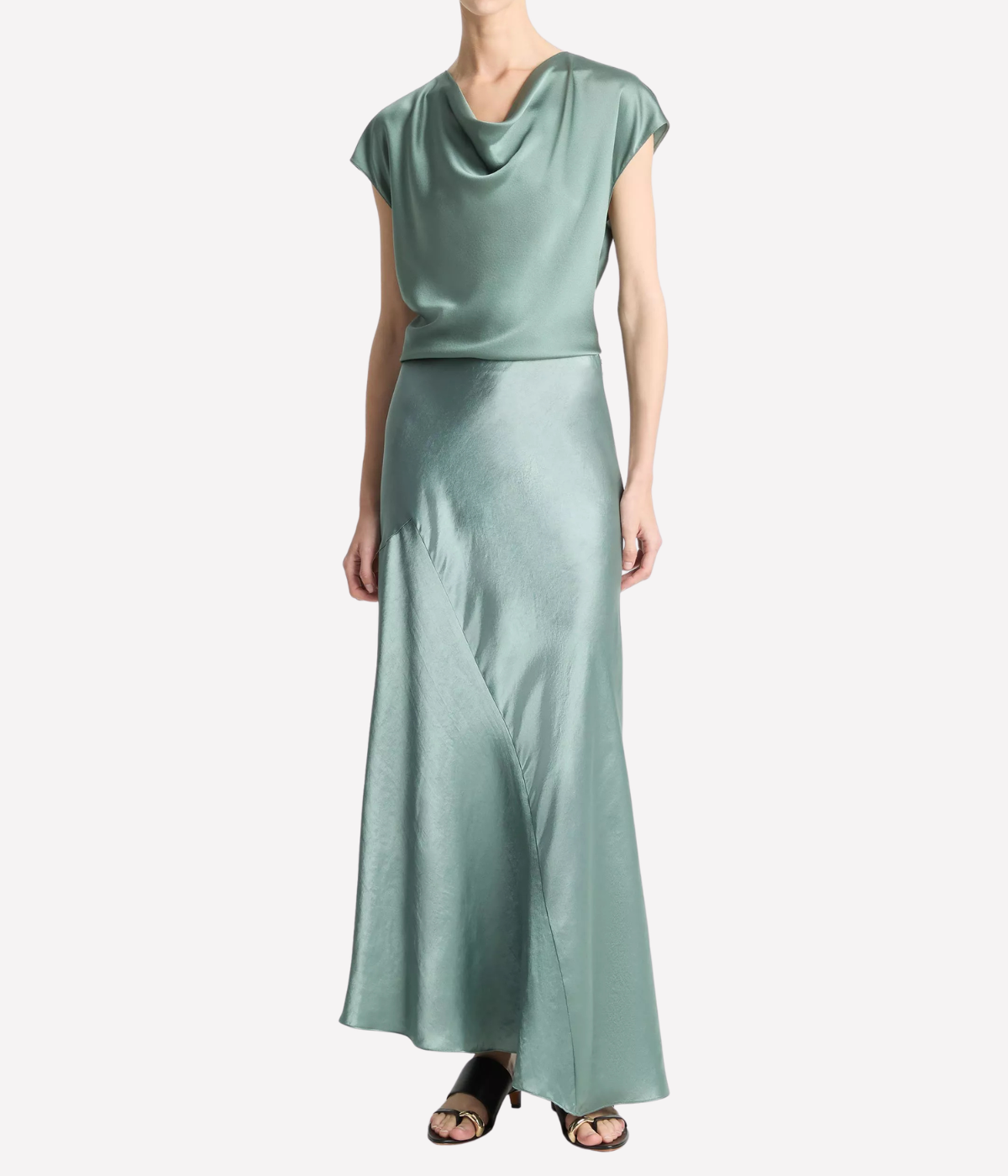 Cowl Neck Blouse In Deep Patina