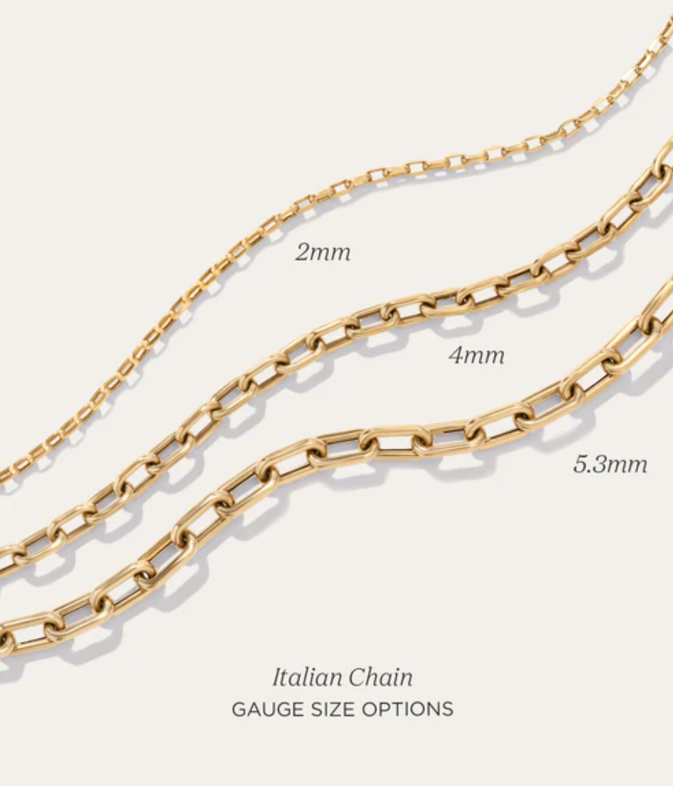 5.3mm 18inch Italian Chain Link Necklace in 14K Yellow Gold