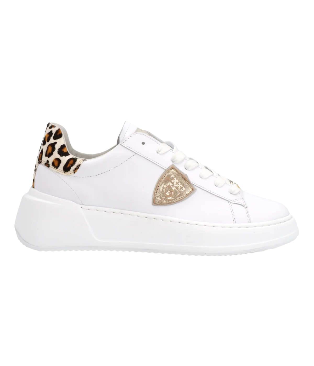 Tres Temple Low Woman in Veau Animalier Blanc Beige 01