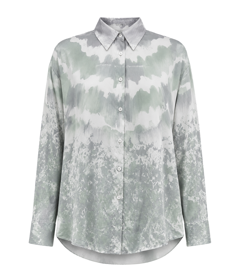 Degrade Silk Shirt in Jade