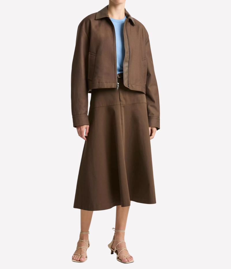 Casual Twill Jacket In Willow