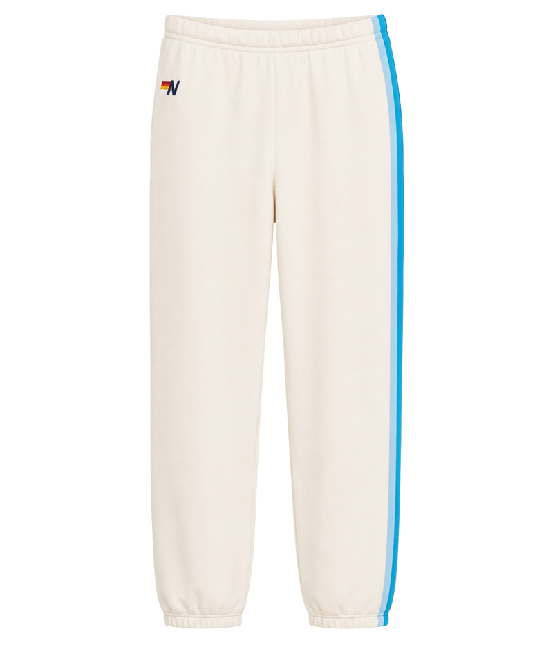 5 Stripe Sweatpants in Vintage White & Blue