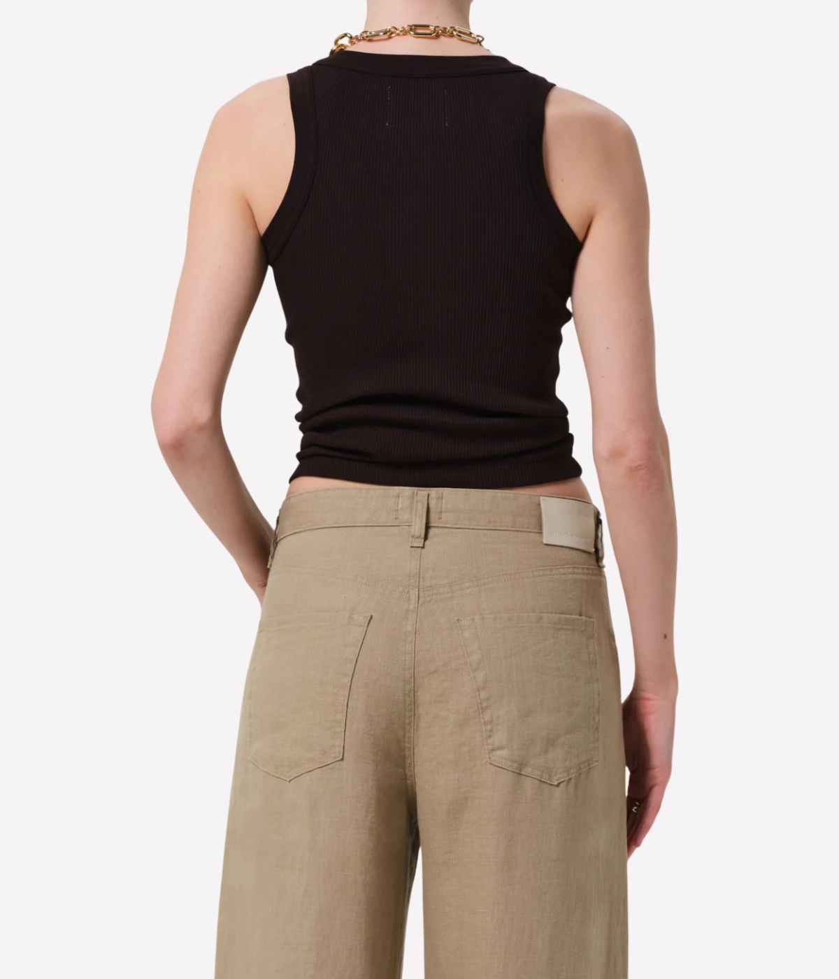 Isabel Rib Tank in Chocolate
