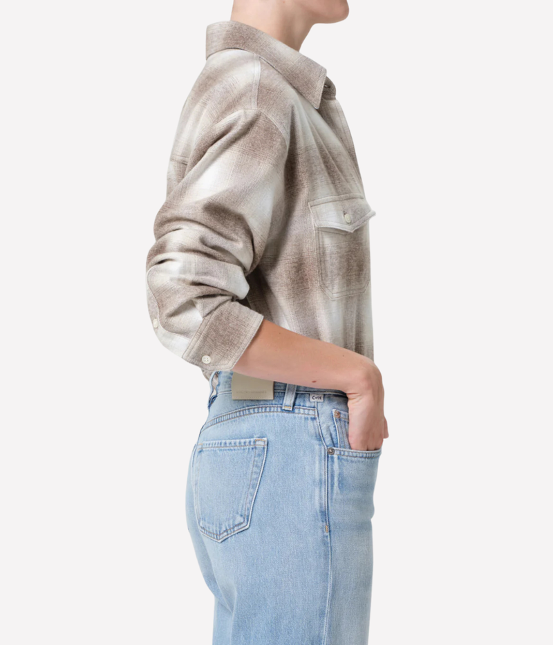 Kota Long Button Up In Schiffer Plaid