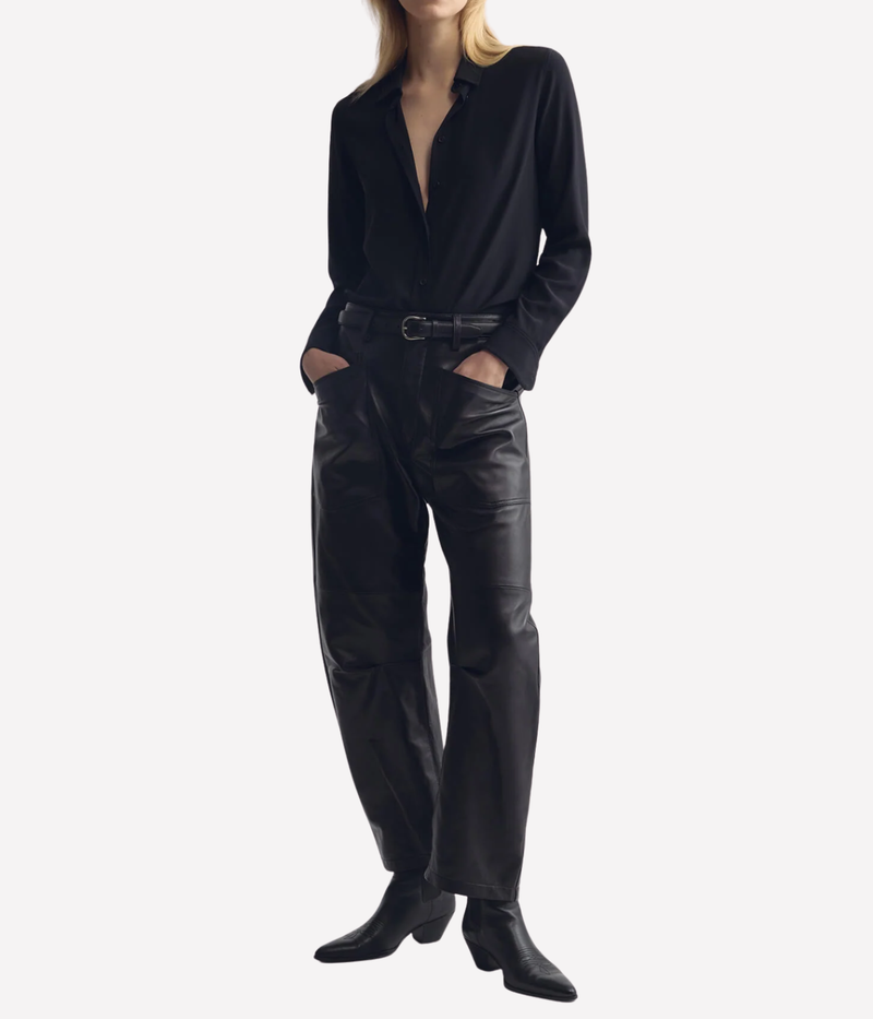 Shon Leather Pant In Midnight