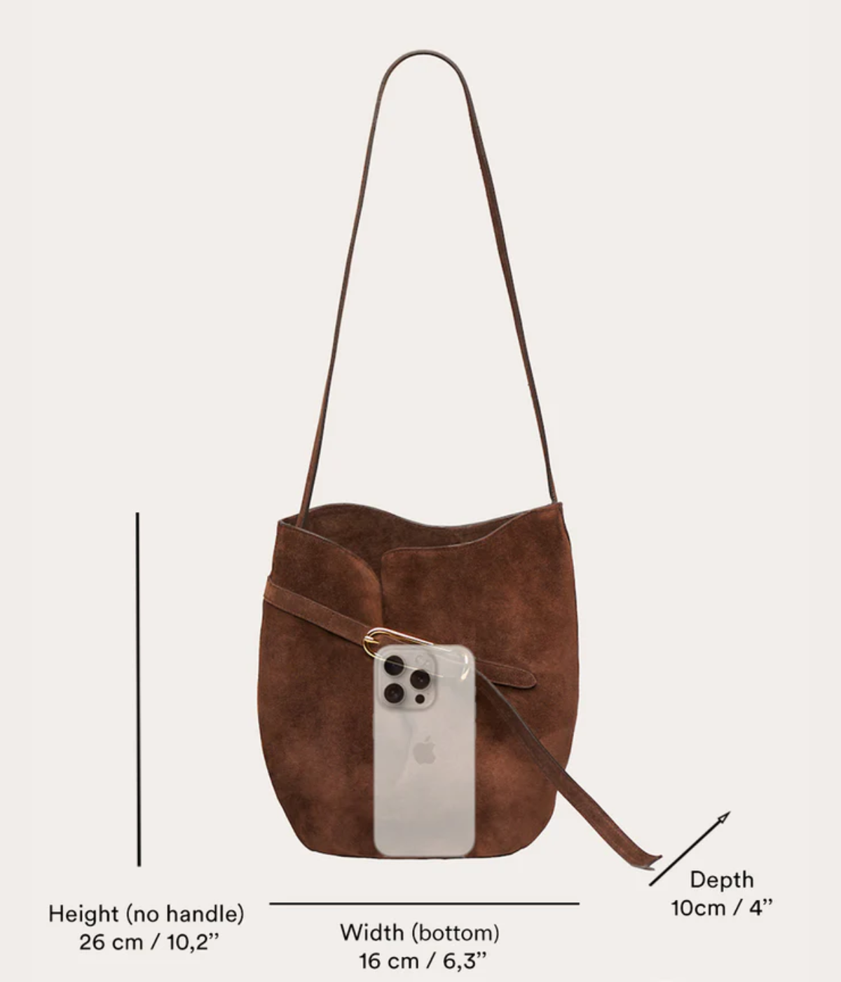 Small Belted Bucket Bag in black