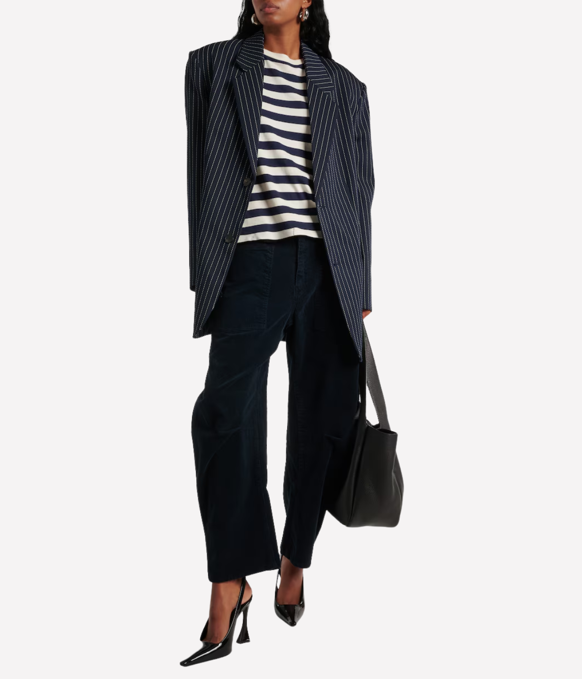 Brady Tee in Dark Navy Stripe