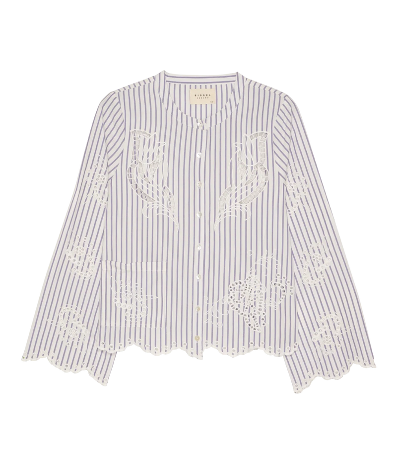 Cecilie Shirt In Purple Stripe