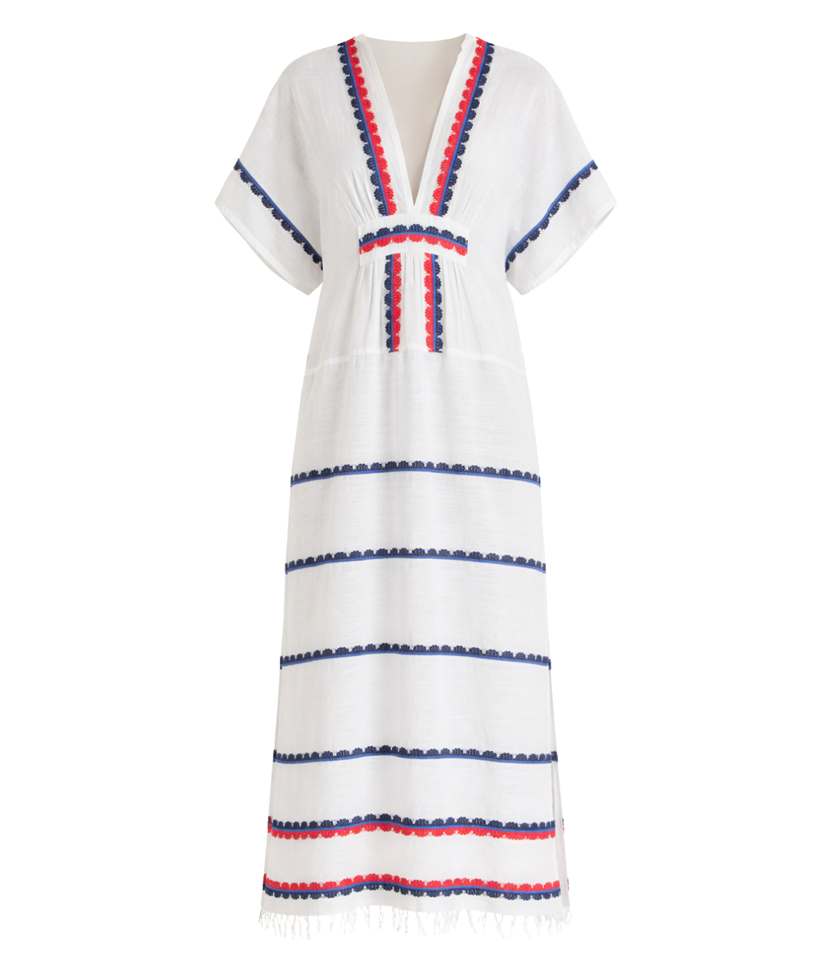 Gasira V Neck Caftan in Kibebi Marine