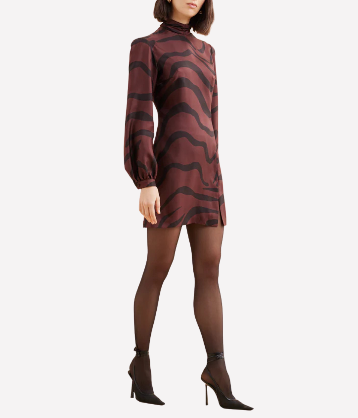 Elle Mini Dress in Zebra Bordeaux